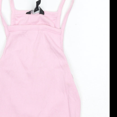 New Look Womens Pink  Cotton Camisole Tank Size 8 Square Neck