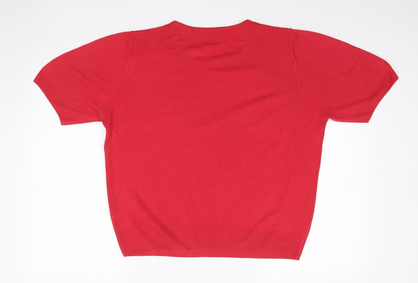 M&S Womens Pink Round Neck  Acrylic Pullover Jumper Size 18