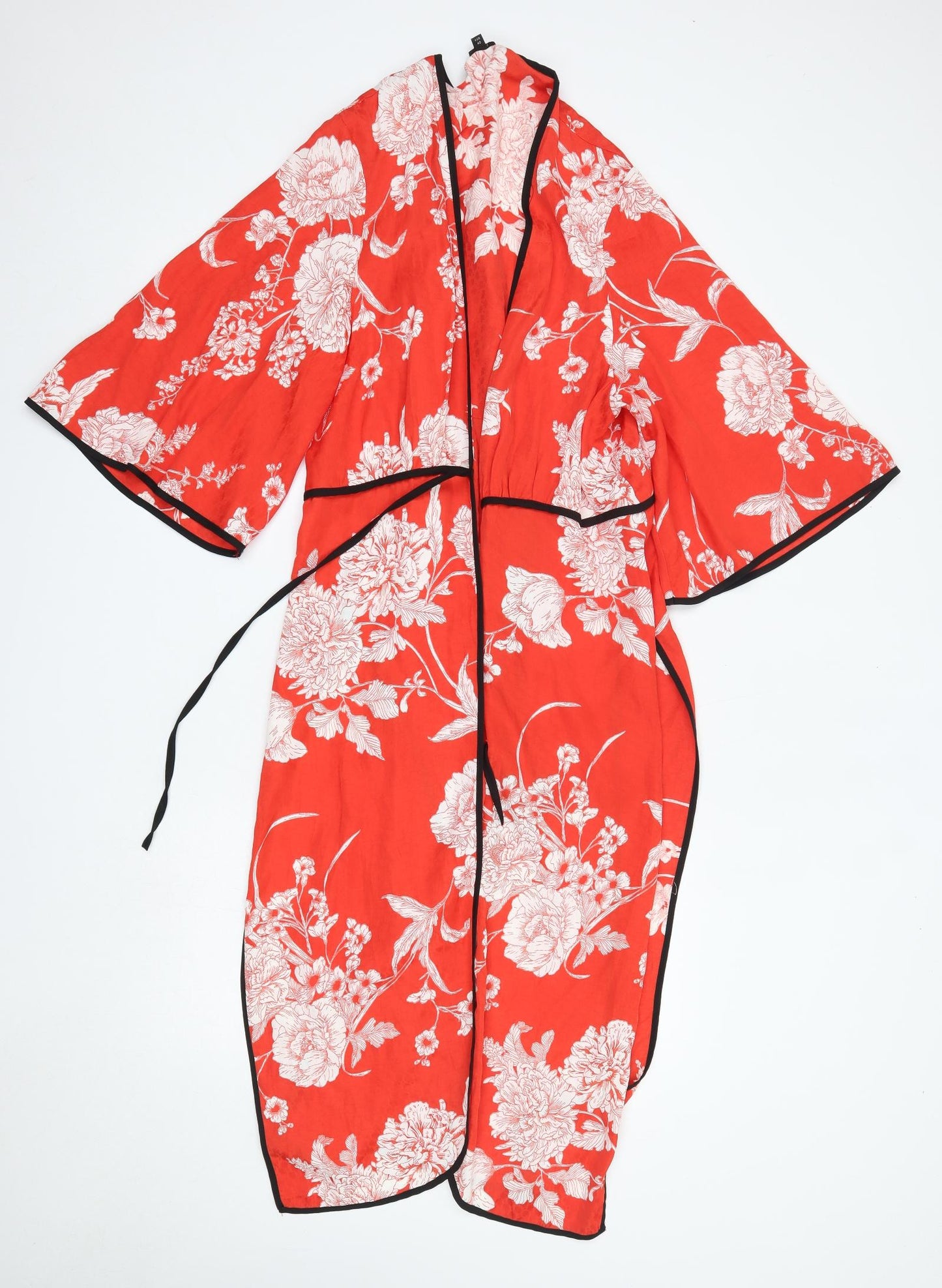 River Island Womens Red Floral Viscose Top Robe Size 14