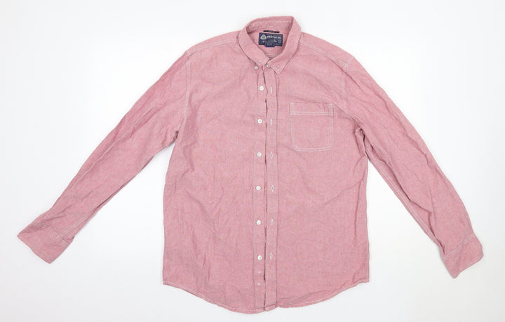 American Rag Mens Pink Cotton Button-Up Size M Collared