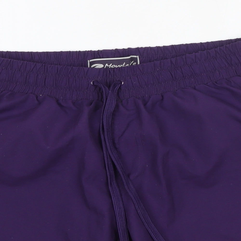 Mountainlife Womens Purple  Polyester Sweat Shorts Size 8  Regular