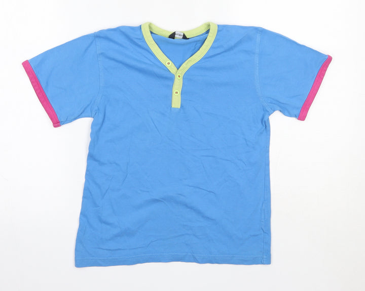 George Boys Blue  100% Cotton Basic T-Shirt Size 7-8 Years Round Neck