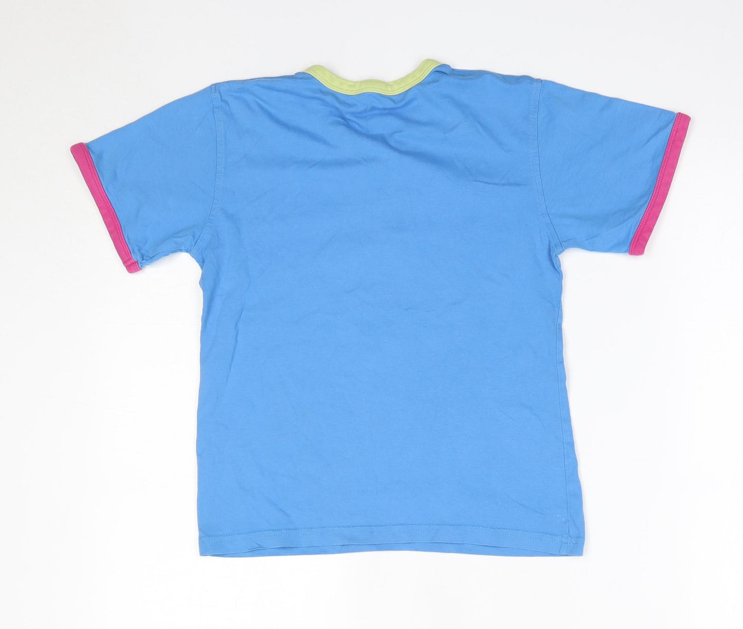 George Boys Blue  100% Cotton Basic T-Shirt Size 7-8 Years Round Neck