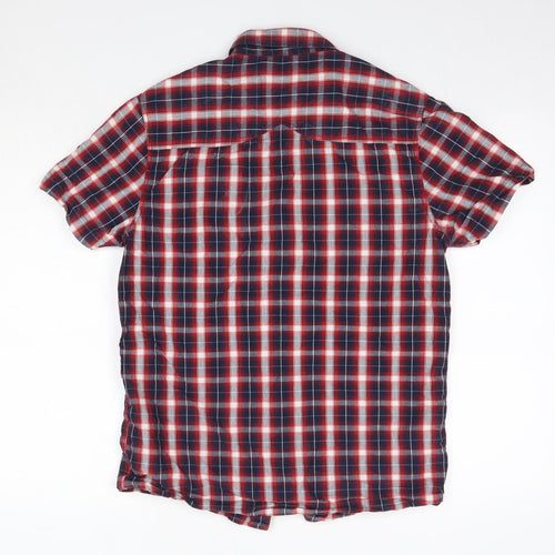 883 Police Mens Red Check Cotton  Button-Up Size S Collared