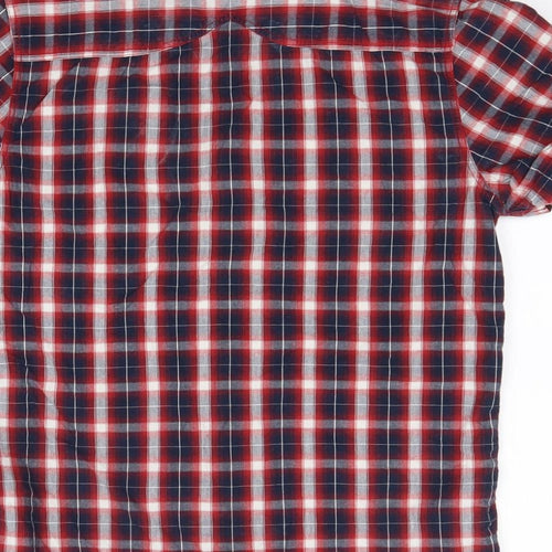 883 Police Mens Red Check Cotton  Button-Up Size S Collared