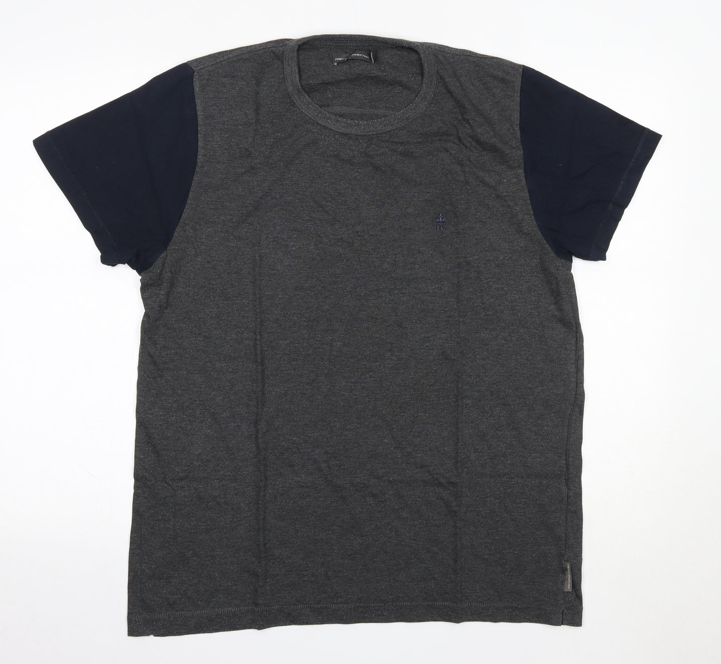 French Connection Mens Grey  Cotton  T-Shirt Size XL Round Neck