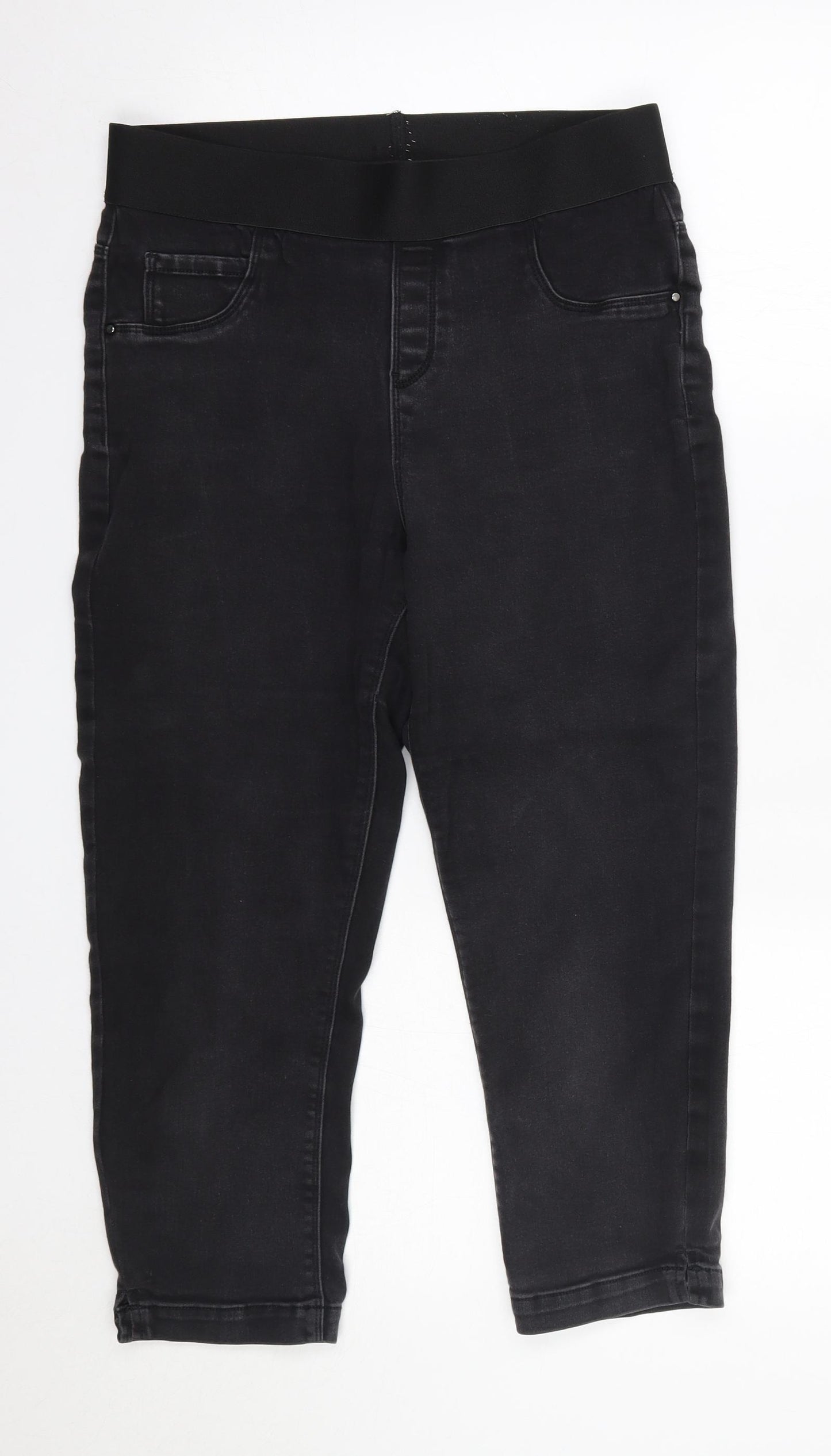 George Womens Black  Cotton Cropped Jeans Size 12 L21 in Regular