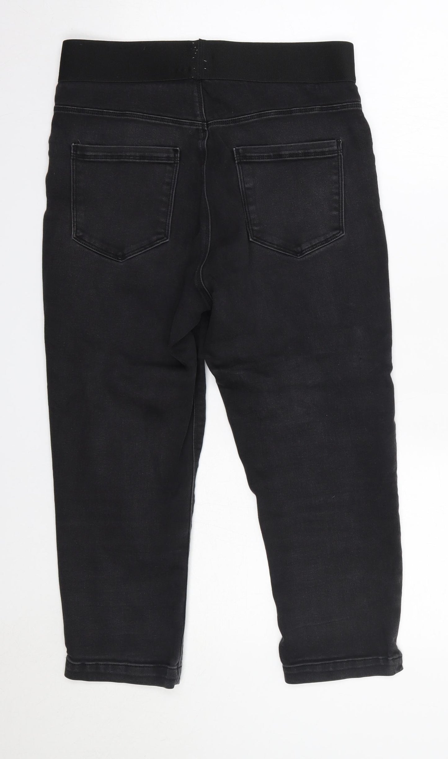 George Womens Black  Cotton Cropped Jeans Size 12 L21 in Regular