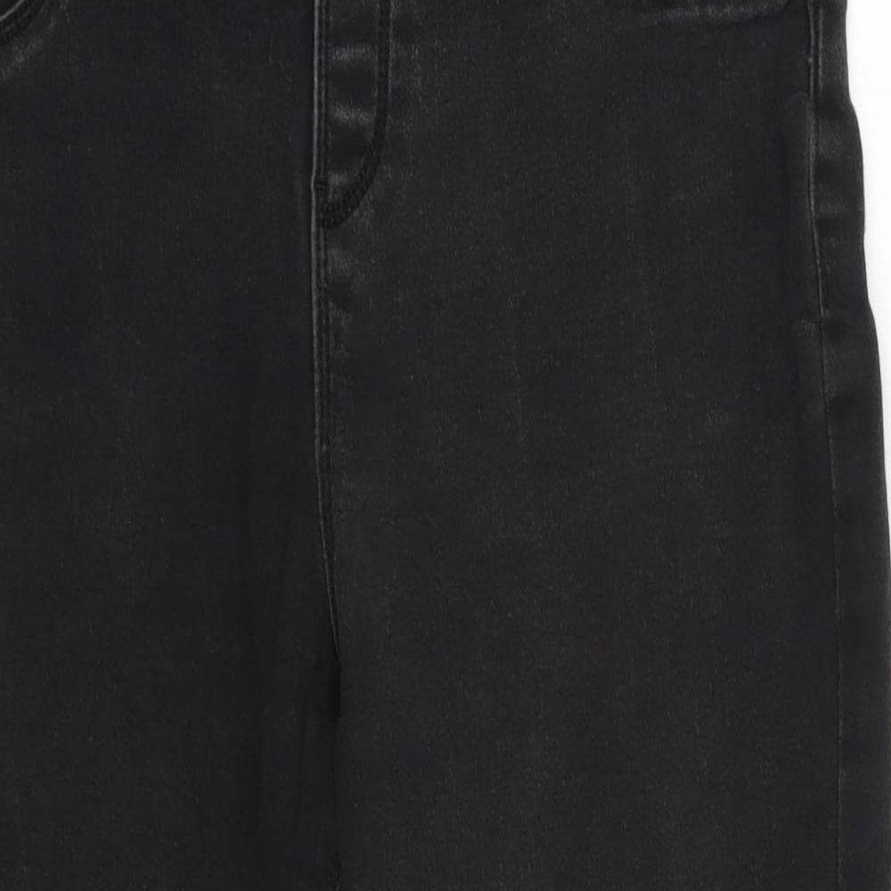 George Womens Black  Cotton Cropped Jeans Size 12 L21 in Regular
