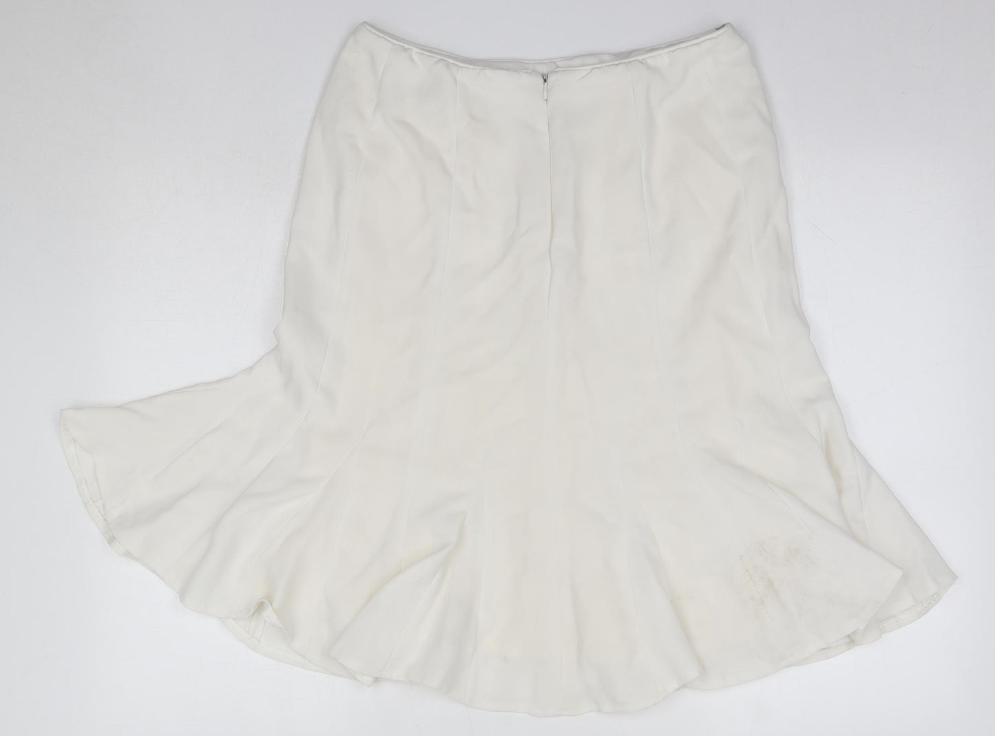 Zara Womens White  Polyester Trumpet Skirt Size 12