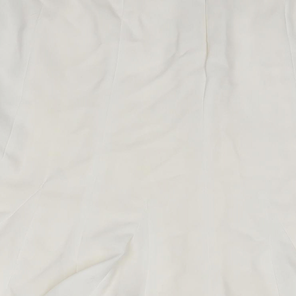 Zara Womens White  Polyester Trumpet Skirt Size 12