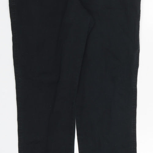 Marks and Spencer Womens Black  Cotton Trousers  Size 16 L28 in Regular
