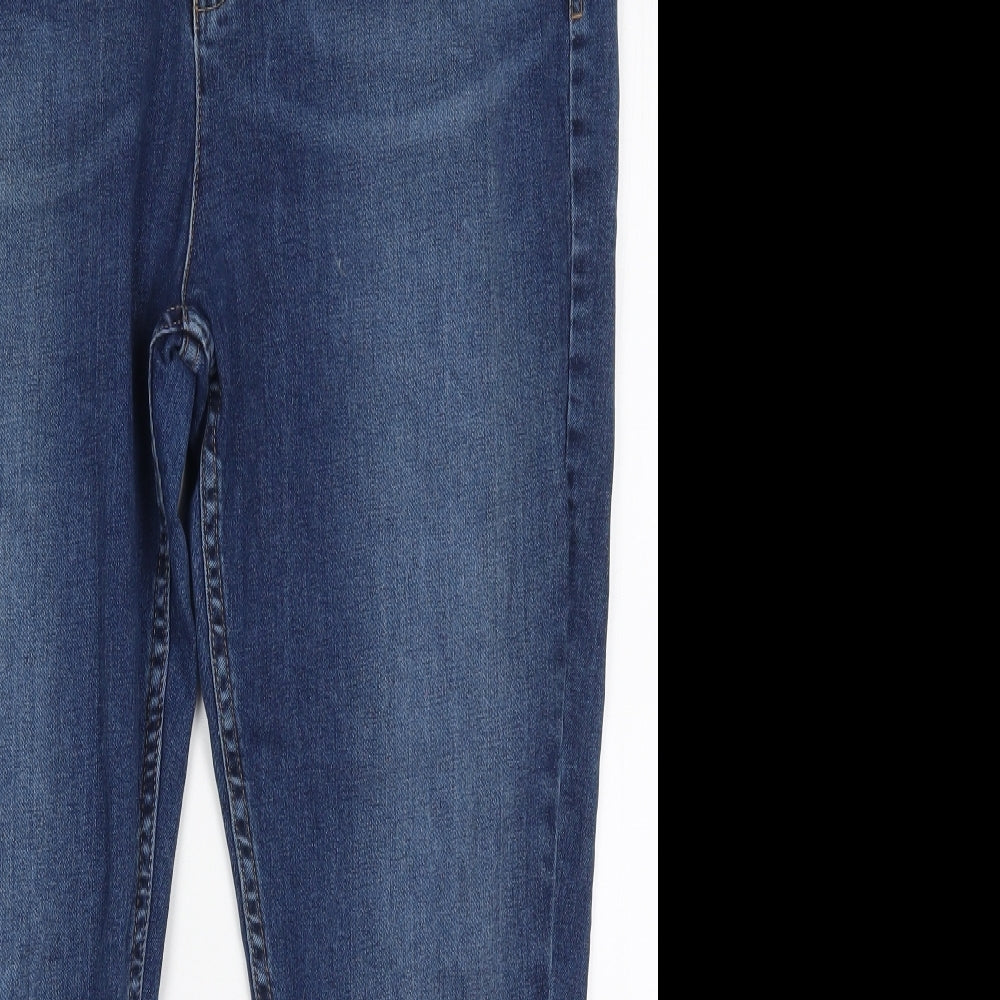 Marks and Spencer Womens Blue  Cotton Skinny Jeans Size 20 L27 in Regular Button