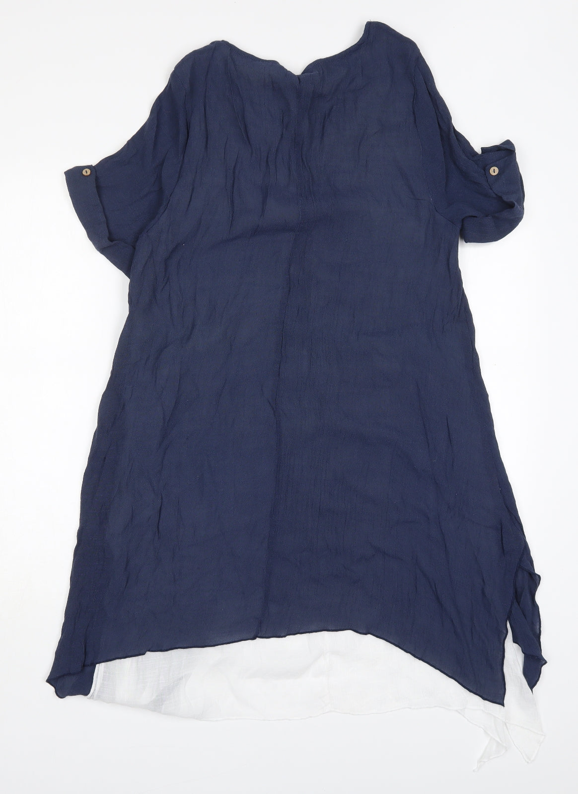 Apricot Womens Blue Floral Viscose A-Line  Size 14  Round Neck Pullover