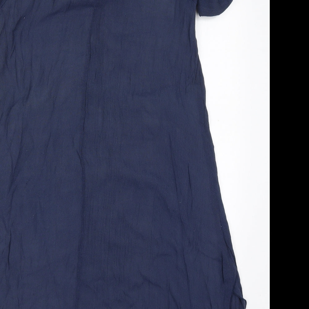 Apricot Womens Blue Floral Viscose A-Line  Size 14  Round Neck Pullover