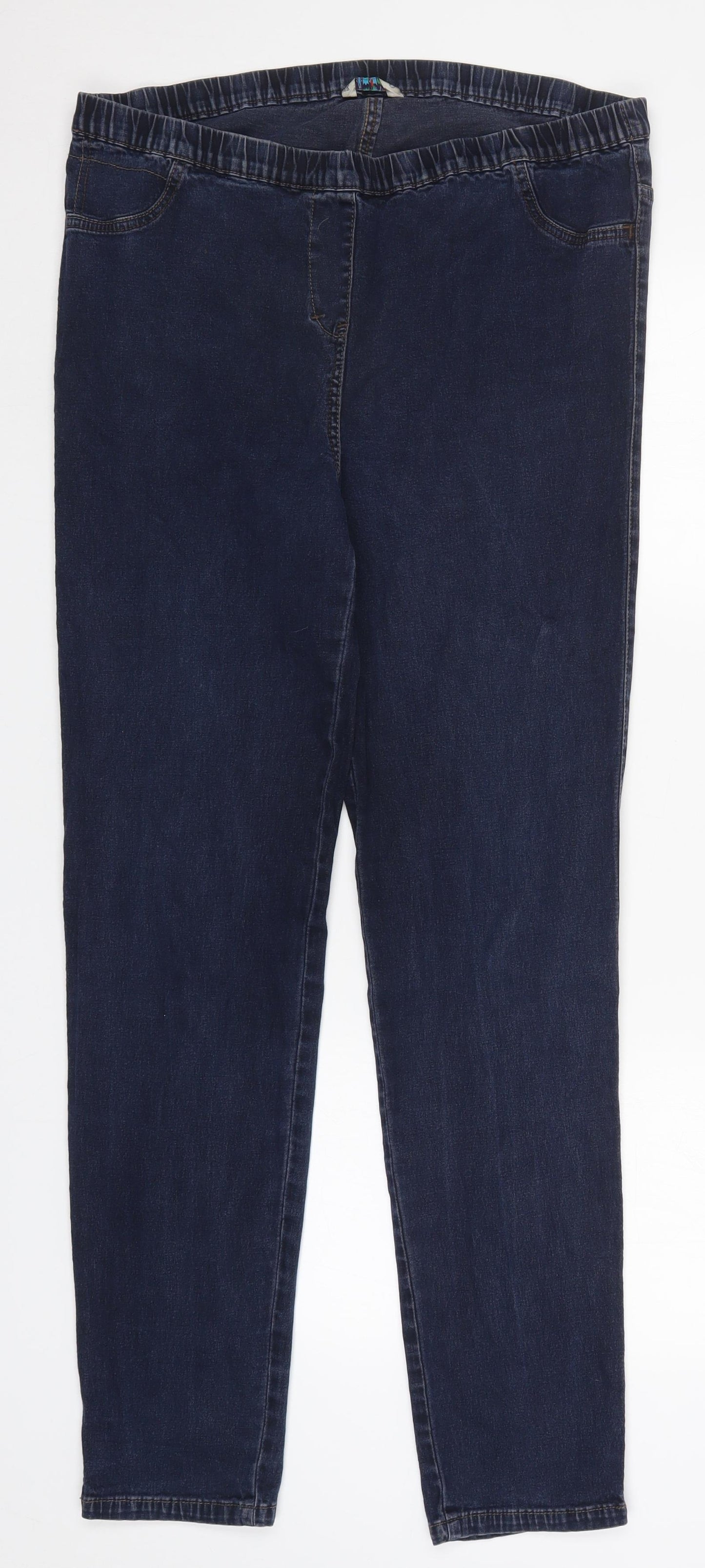 Marks and Spencer Womens Blue  Cotton Jegging Jeans Size 37 in L31 in Regular