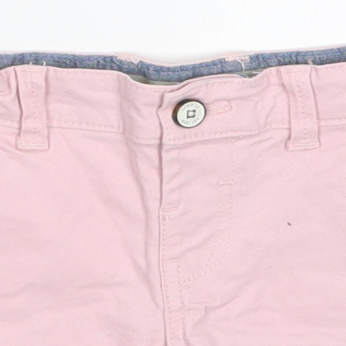 Denim Co Girls Pink  Cotton Cropped Trousers Size 18-24 Months  Button