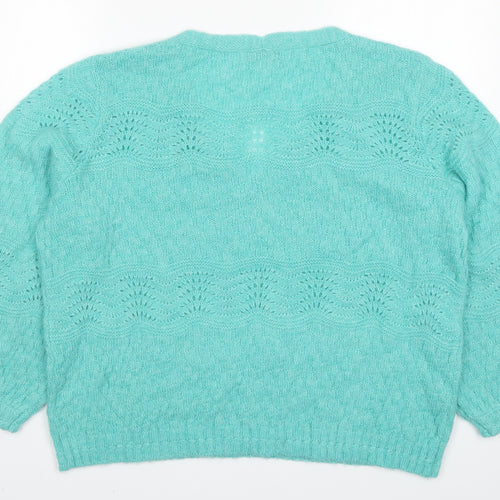 NEXT Womens Green Round Neck  Nylon Pullover Jumper Size L