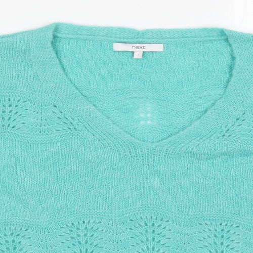 NEXT Womens Green Round Neck  Nylon Pullover Jumper Size L
