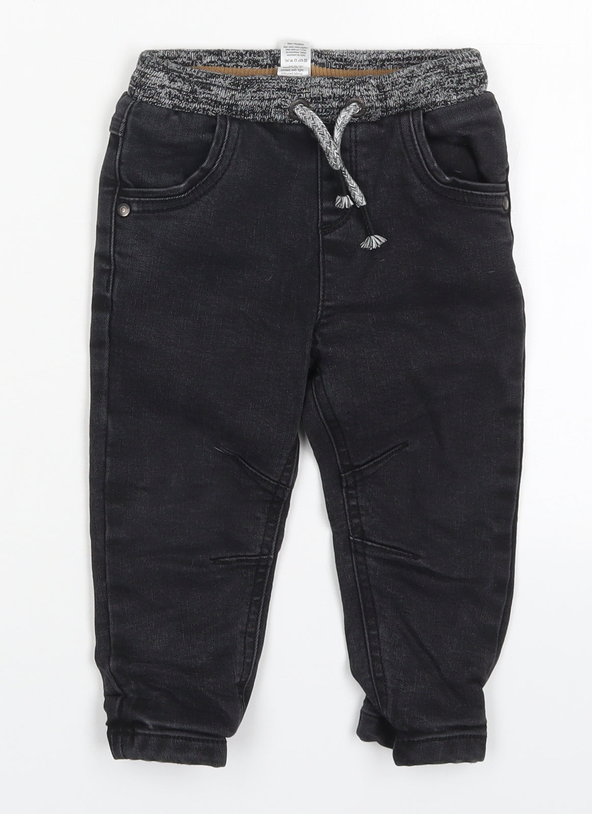 George Boys Black  Cotton Capri Jeans Size 18-24 Months  Drawstring