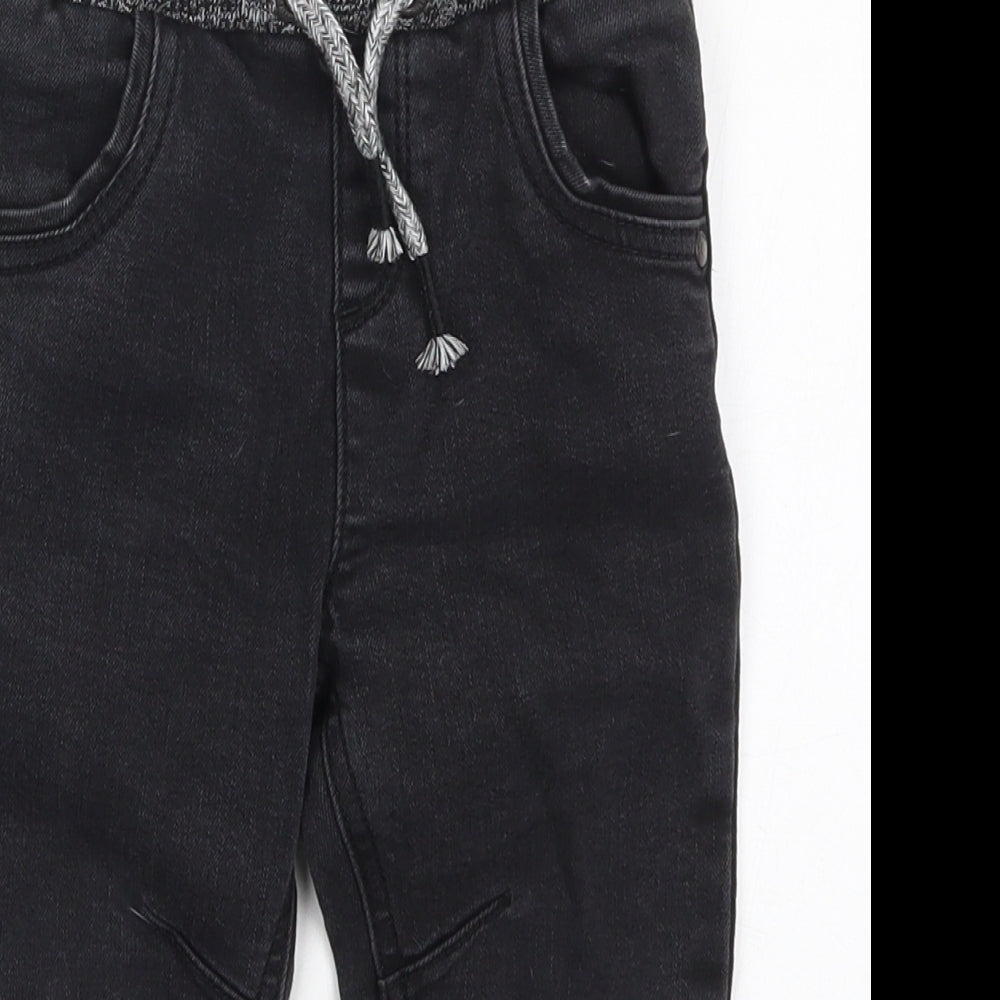 George Boys Black  Cotton Capri Jeans Size 18-24 Months  Drawstring