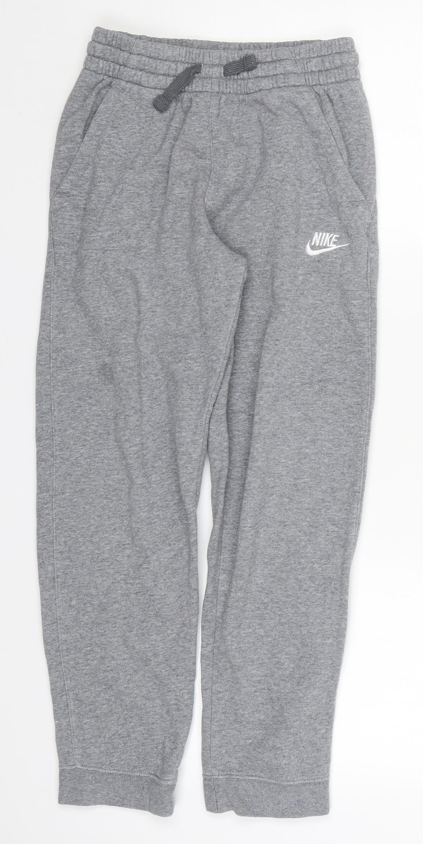 Nike Boys Grey  Cotton Sweatpants Trousers Size L L24 in Regular Drawstring