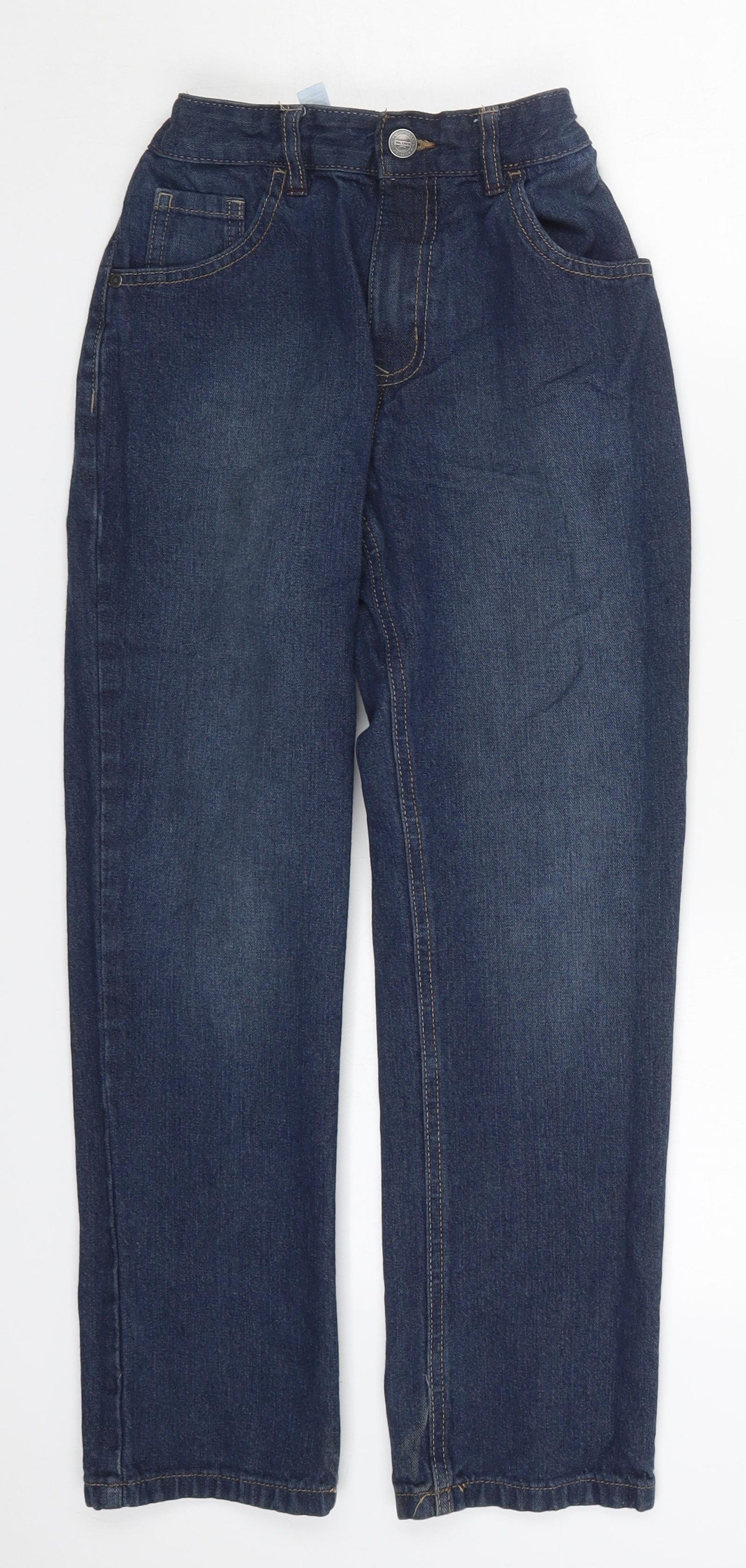 George Boys Blue  Cotton Straight Jeans Size 10-11 Years  Regular Button