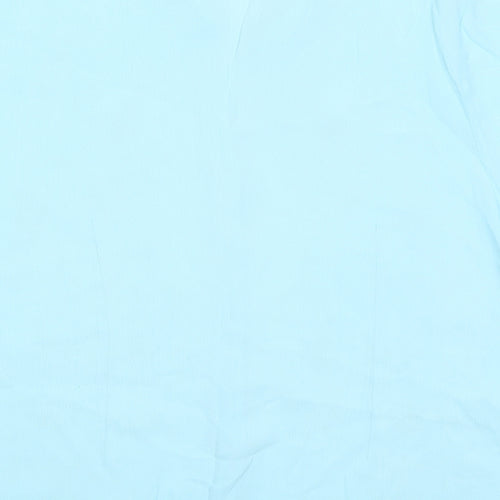 Roman Womens Blue Floral Viscose Basic Button-Up Size 16 Collared