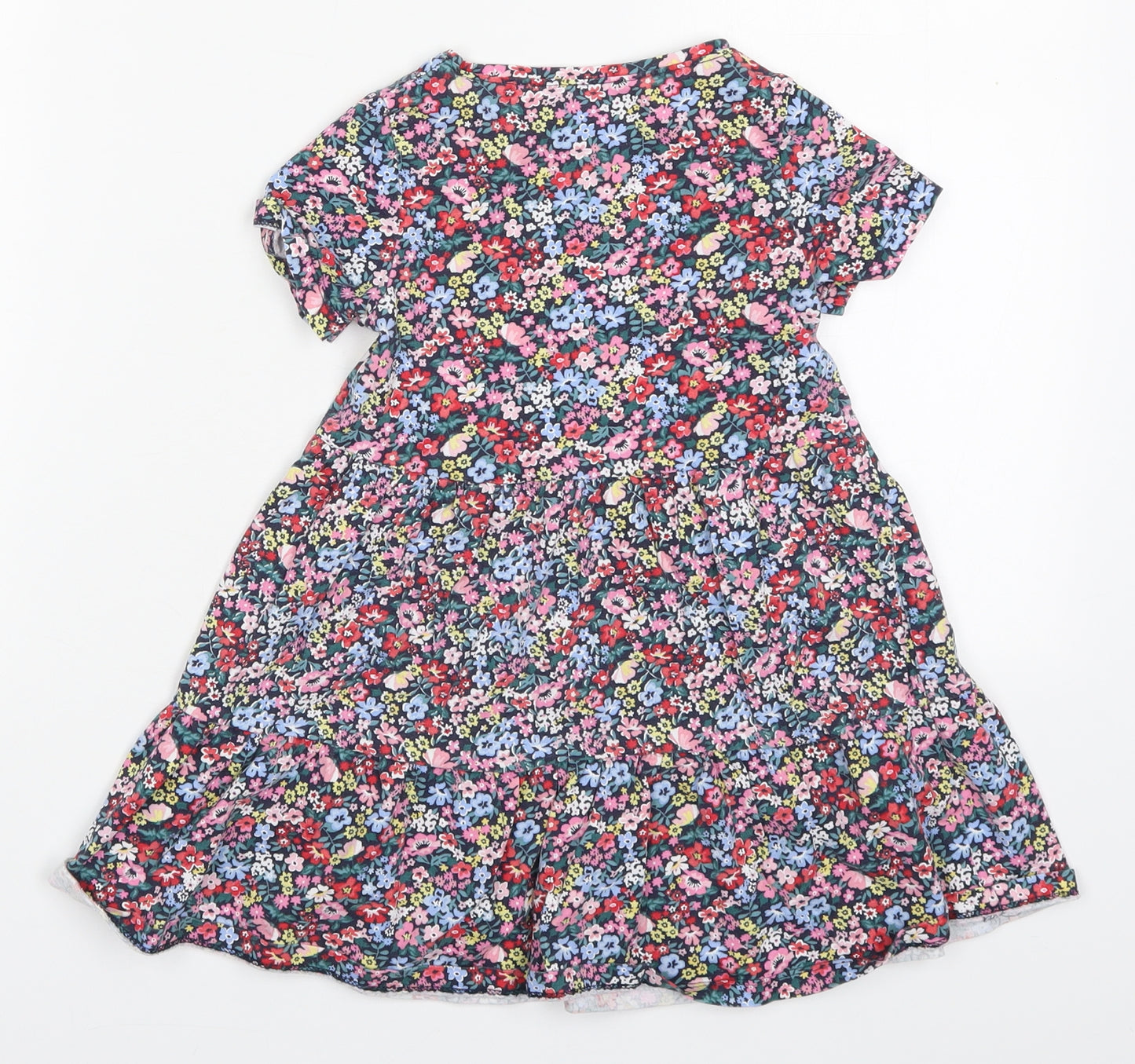 H&M Girls Multicoloured Floral Cotton Trapeze & Swing  Size 2-3 Years  Round Neck Pullover