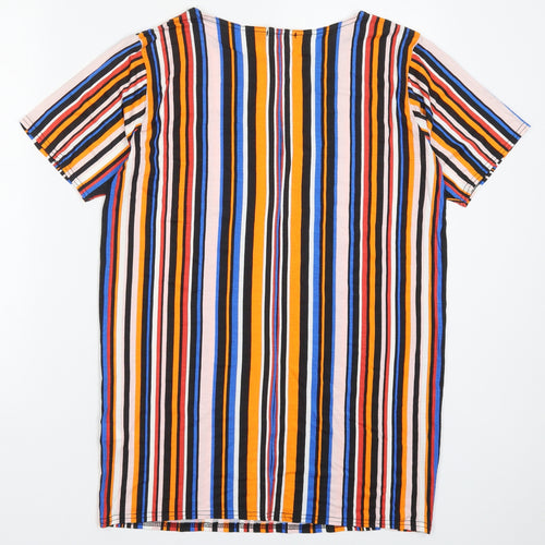I SAW IT FIRST Womens Multicoloured Striped Viscose T-Shirt Dress  Size 6  Round Neck Pullover