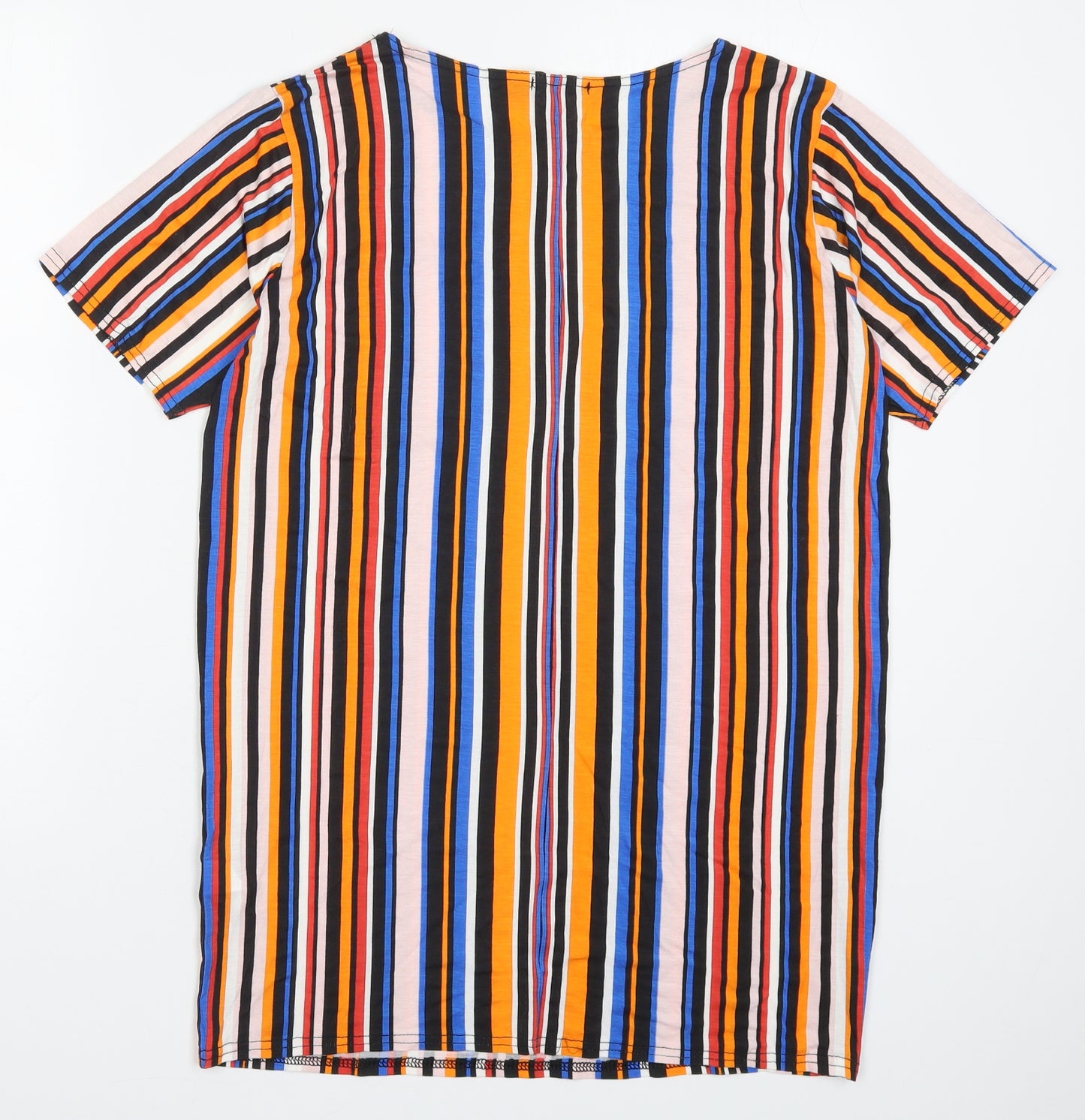 I SAW IT FIRST Womens Multicoloured Striped Viscose T-Shirt Dress  Size 6  Round Neck Pullover