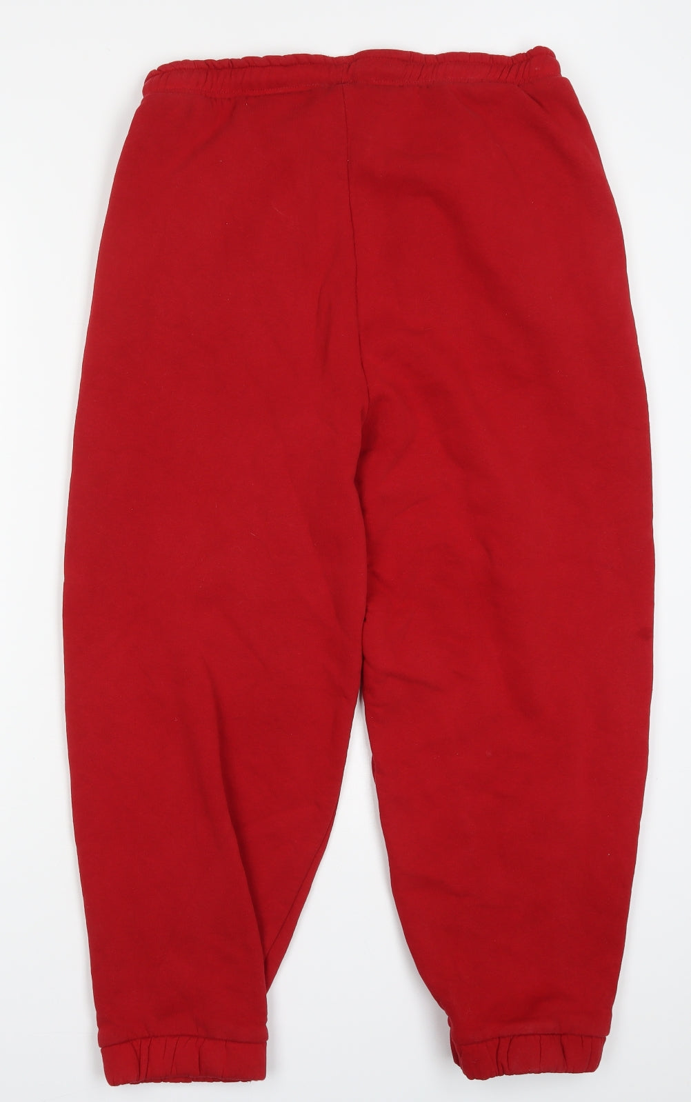 Primark Womens Red  Cotton Sweatpants Trousers Size 12 L26 in Regular Drawstring - If You're Reading This Have a Great Day Give the World Good Energy