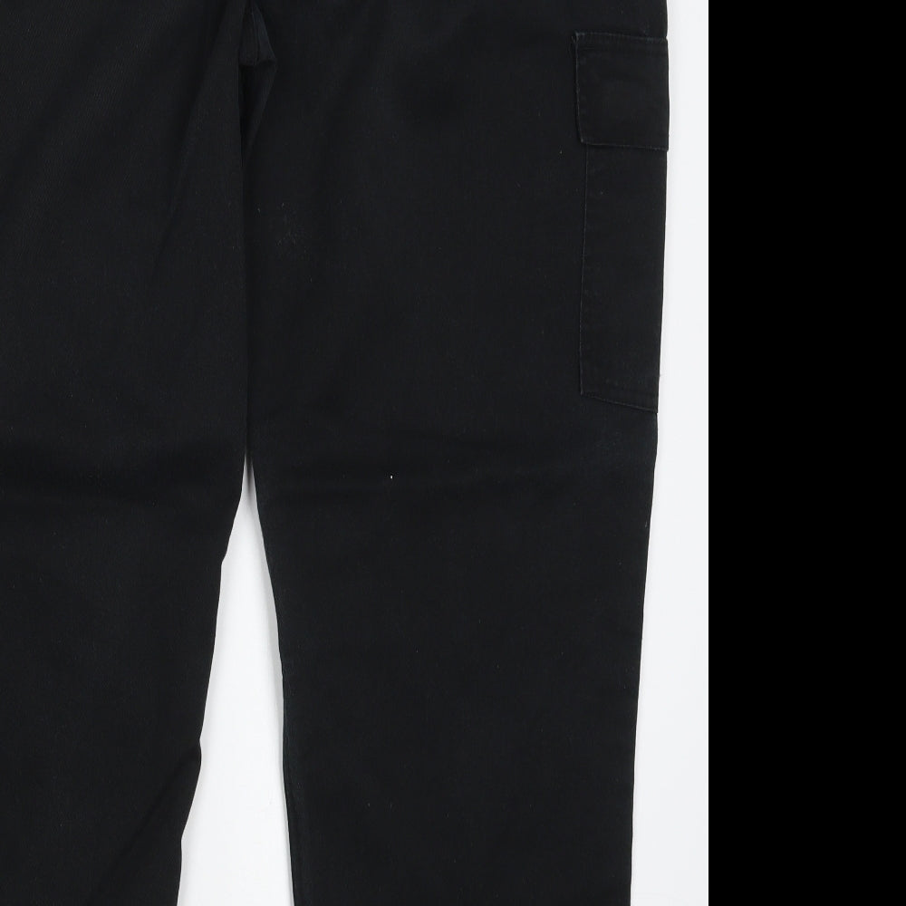 Black Knight Mens Black  Polyester Carpenter Trousers Size 44 L30 in Regular Button - Workwear