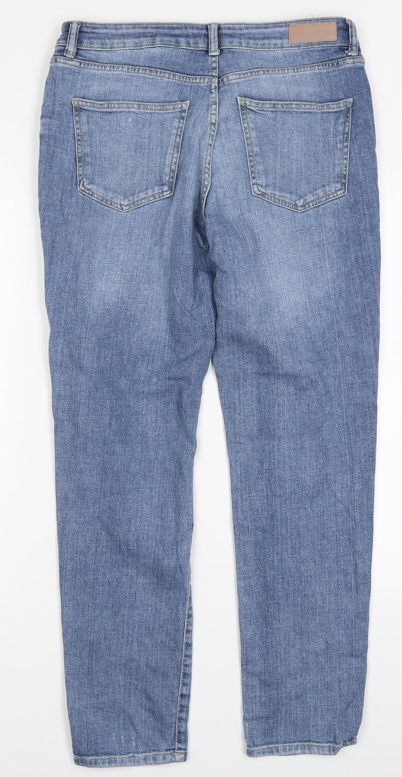 NEXT Womens Blue  Cotton Skinny Jeans Size 12 L28 in Relaxed Button