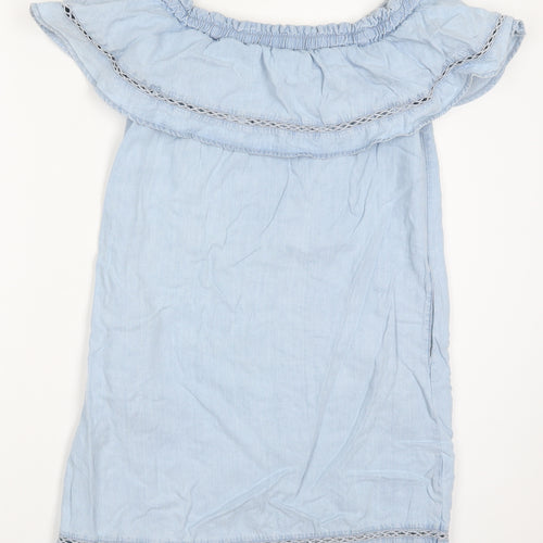 F&F Womens Blue  Lyocell A-Line  Size 10  Off the Shoulder Pullover