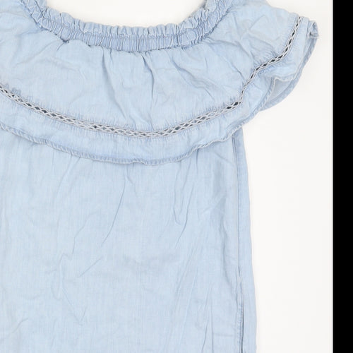 F&F Womens Blue  Lyocell A-Line  Size 10  Off the Shoulder Pullover