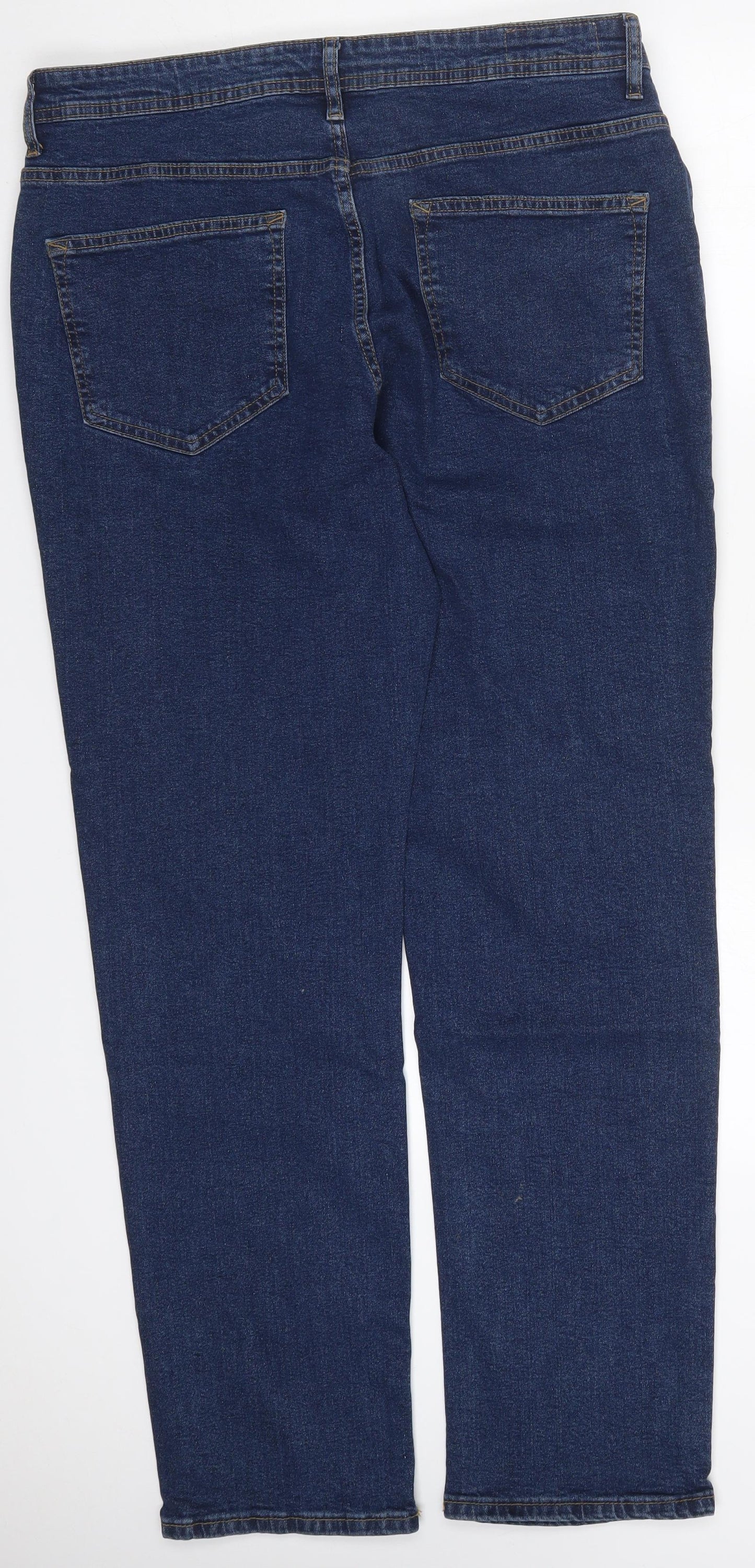 Denim Co Mens Blue  Cotton Straight Jeans Size 36 L34 in Regular Button