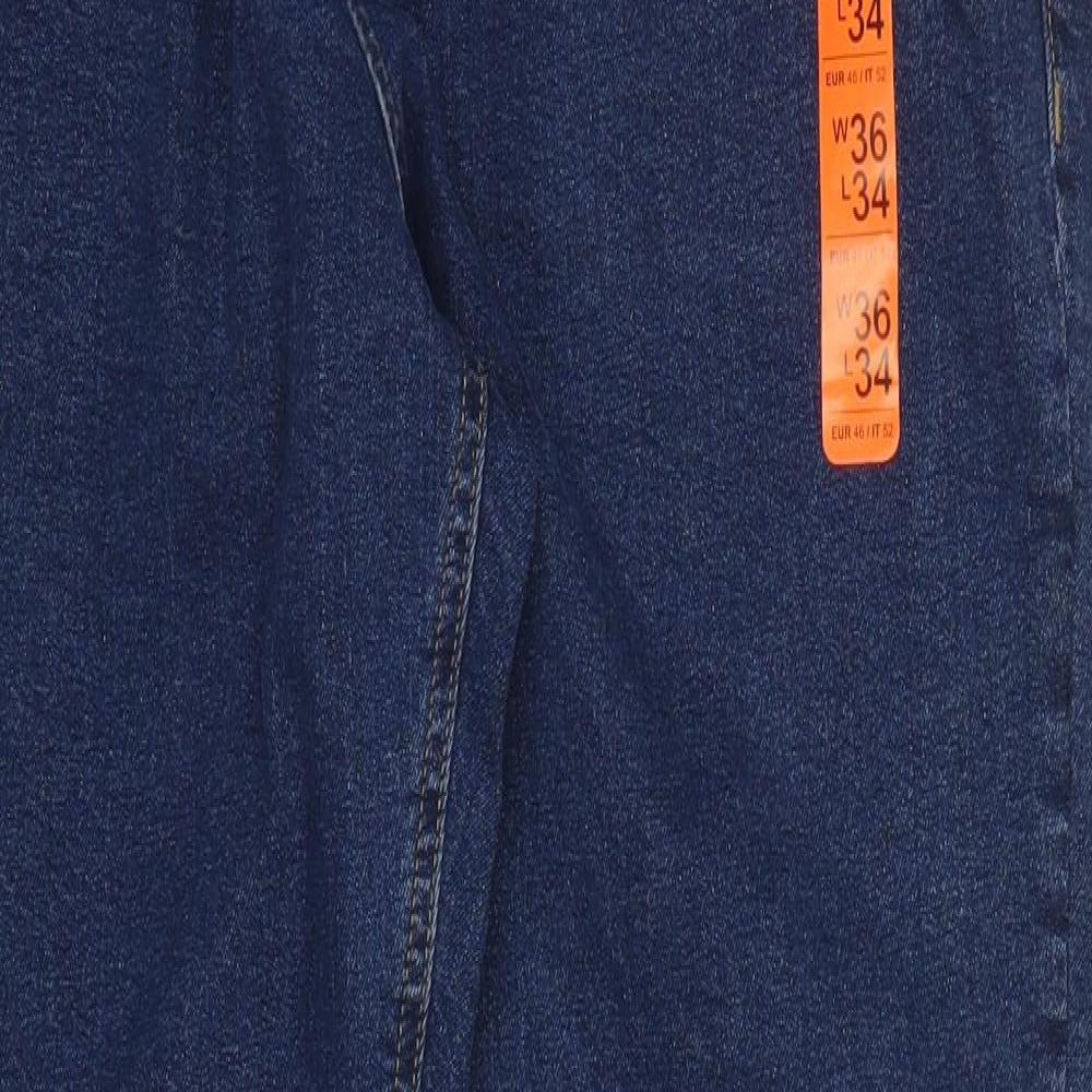 Denim Co Mens Blue  Cotton Straight Jeans Size 36 L34 in Regular Button