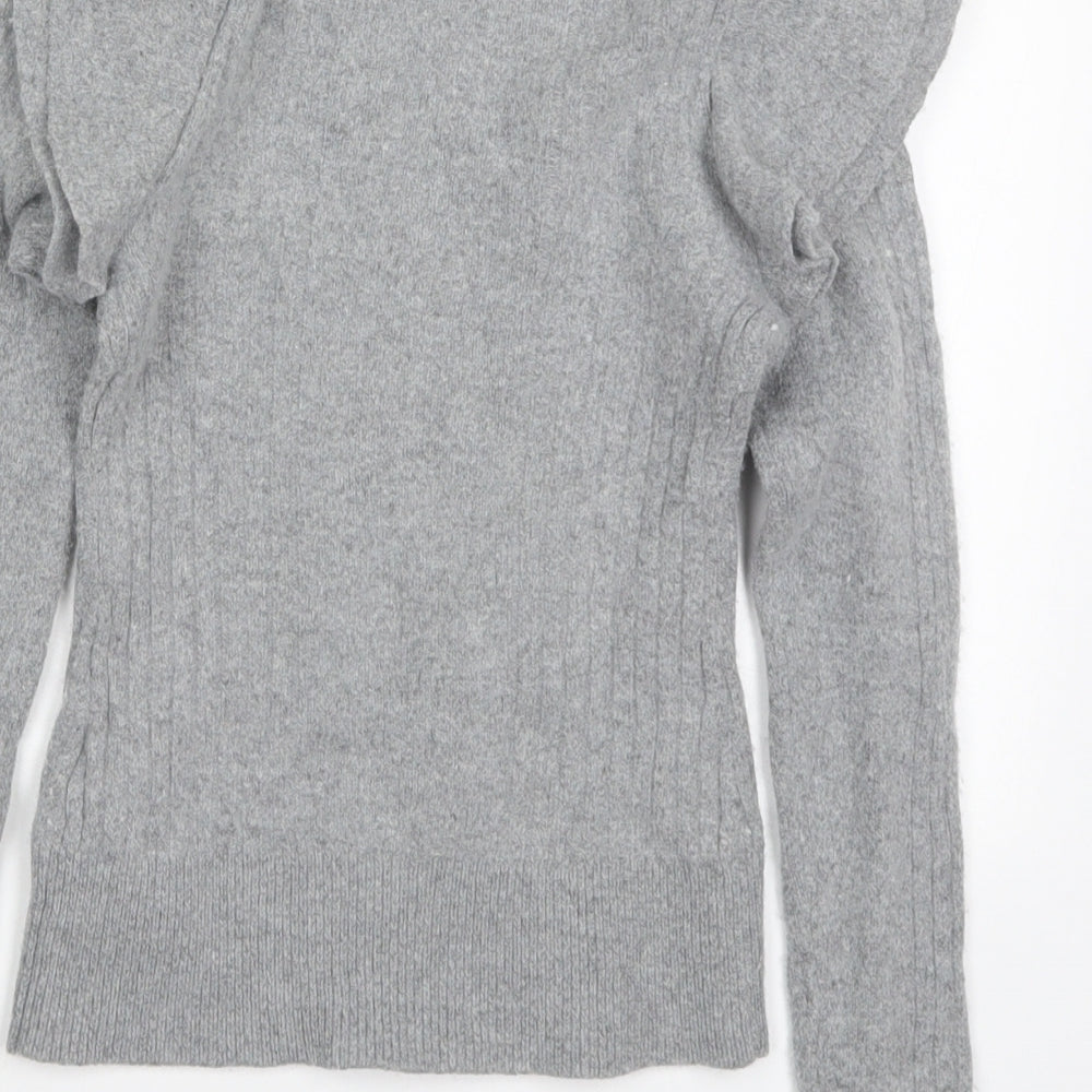 Karen Millen Womens Grey High Neck  Wool Pullover Jumper Size XS