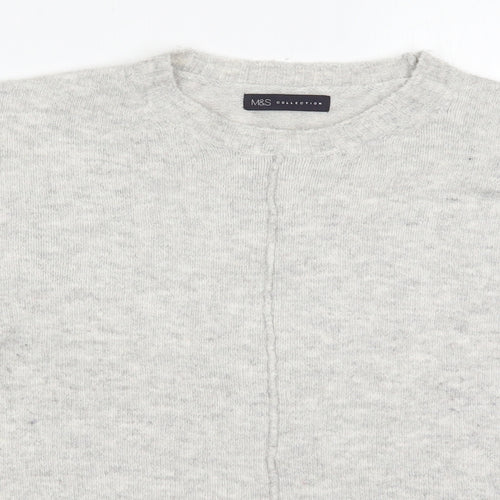 Marks and Spencer Womens Grey Round Neck  Acrylic Pullover Jumper Size L