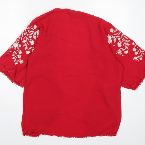 New Look Womens Red Floral  Jacket  Size M