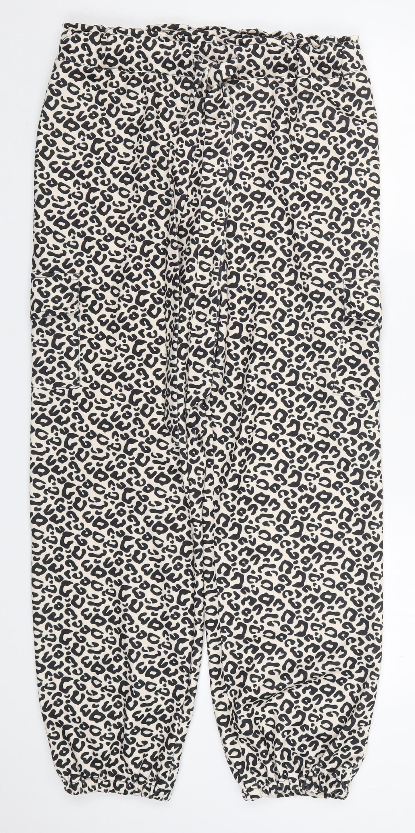 Preworn Womens Beige Animal Print Polyester Trousers  Size M L26 in Regular
