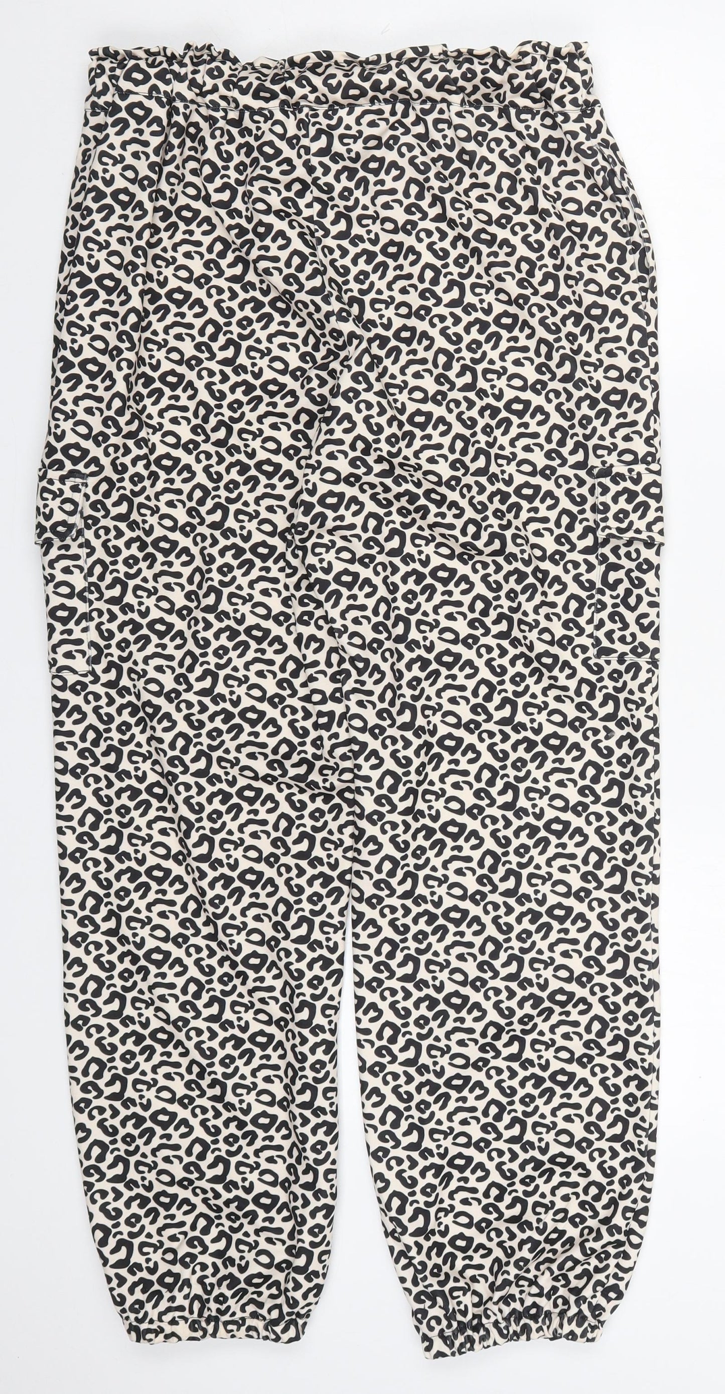 Preworn Womens Beige Animal Print Polyester Trousers  Size M L26 in Regular