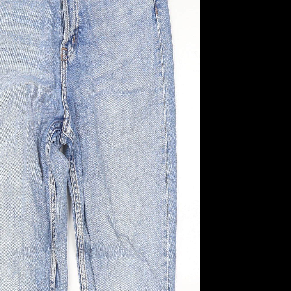Divided Womens Blue  Cotton Mom Jeans Size 8 L25 in Regular Button