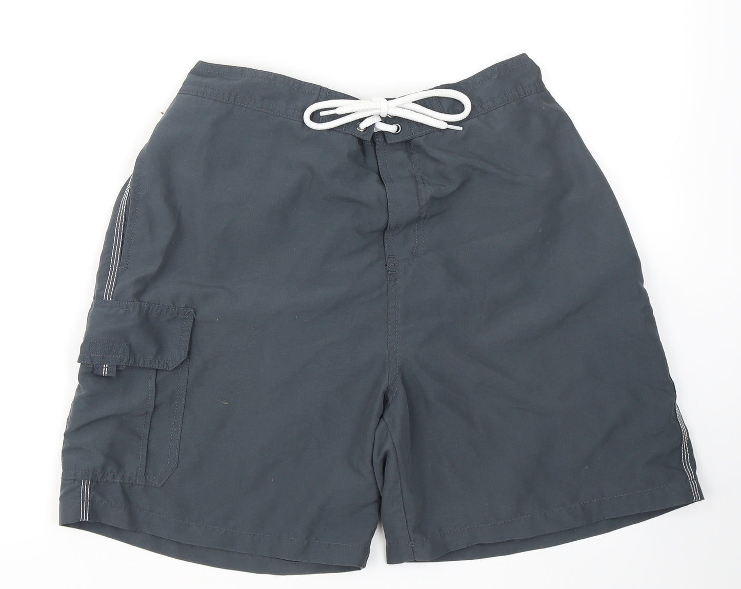 TU Mens Grey  Polyester Athletic Shorts Size M  Regular Drawstring