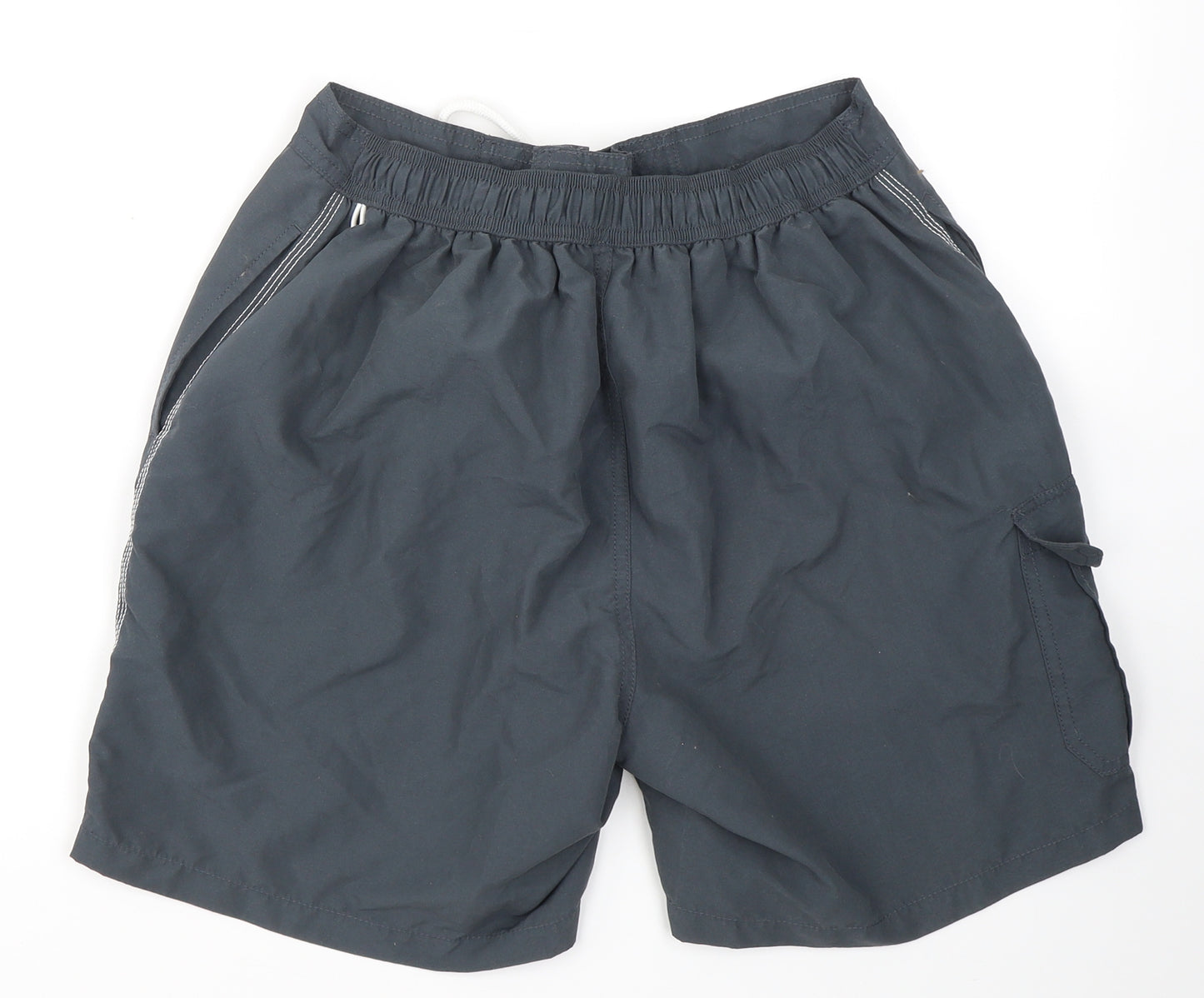 TU Mens Grey  Polyester Athletic Shorts Size M  Regular Drawstring