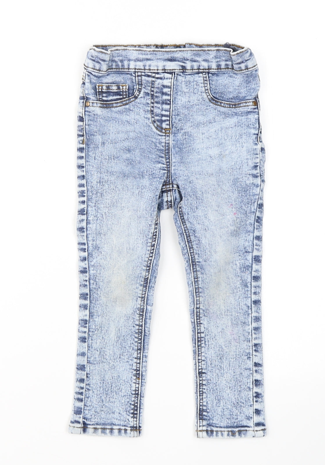 NEXT Girls Blue  Cotton Skinny Jeans Size 2-3 Years  Regular Button