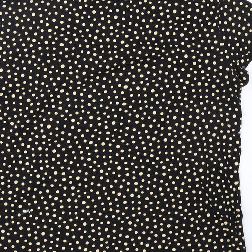 H&M Womens Black Polka Dot Cotton Basic T-Shirt Size S Crew Neck