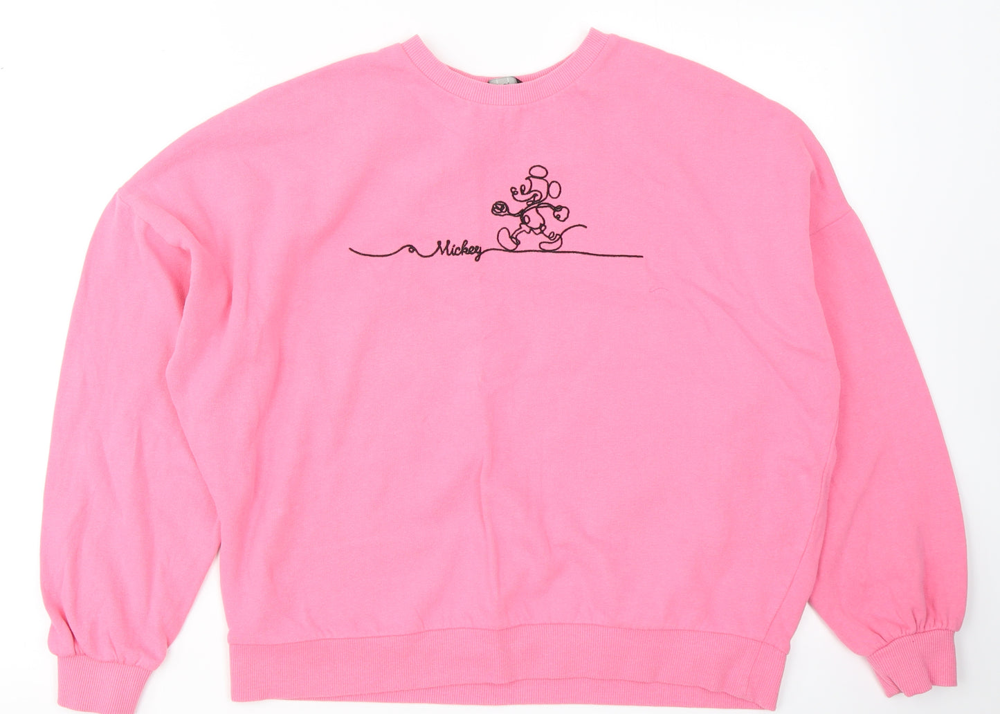 F&F Womens Pink  Cotton Pullover Sweatshirt Size 12   - Mickey Mouse