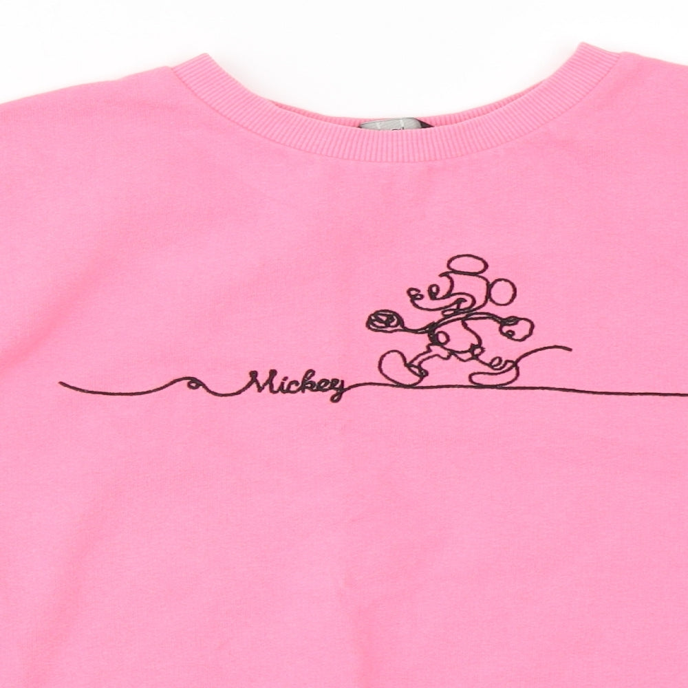 F&F Womens Pink  Cotton Pullover Sweatshirt Size 12   - Mickey Mouse